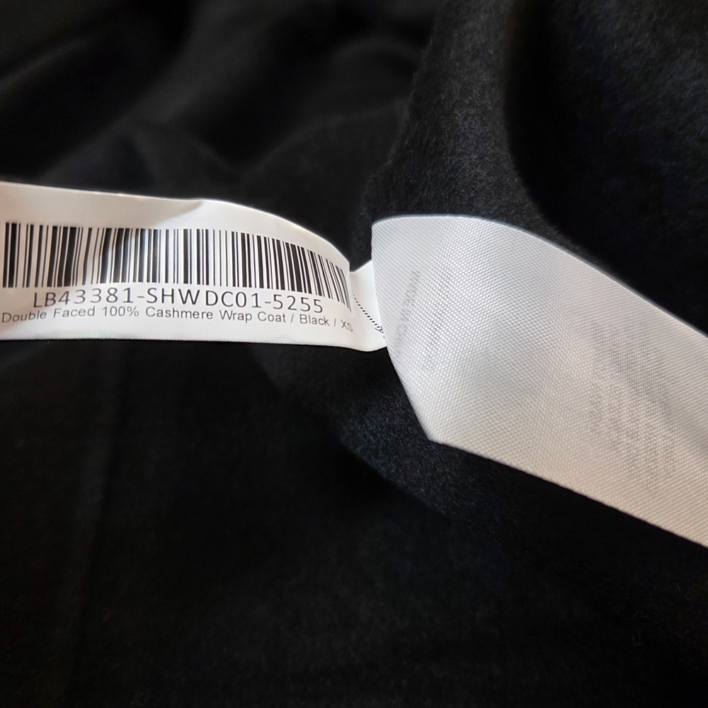 NWT QUINCE 100% Mongolian Cashmere Double-Faced Wrap Coat XS Black 5915 - Picture 6 of 11